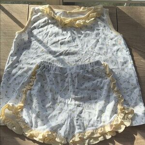 Floral Kids Matching Set with Yellow Accents